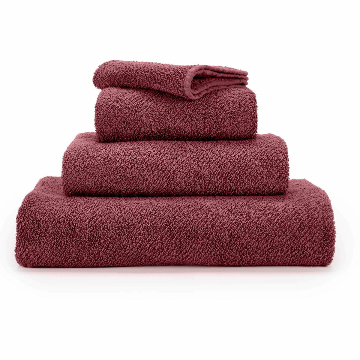 Abyss Twill Bath Towels Stack Rosewood Fine Linens