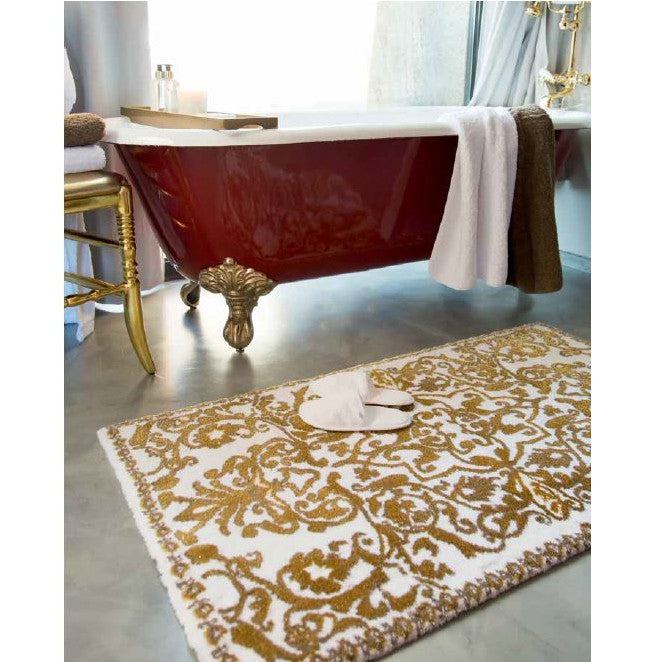 Abyss Habidecor Perse Bath Rugs On Floor Gold Fine Linens