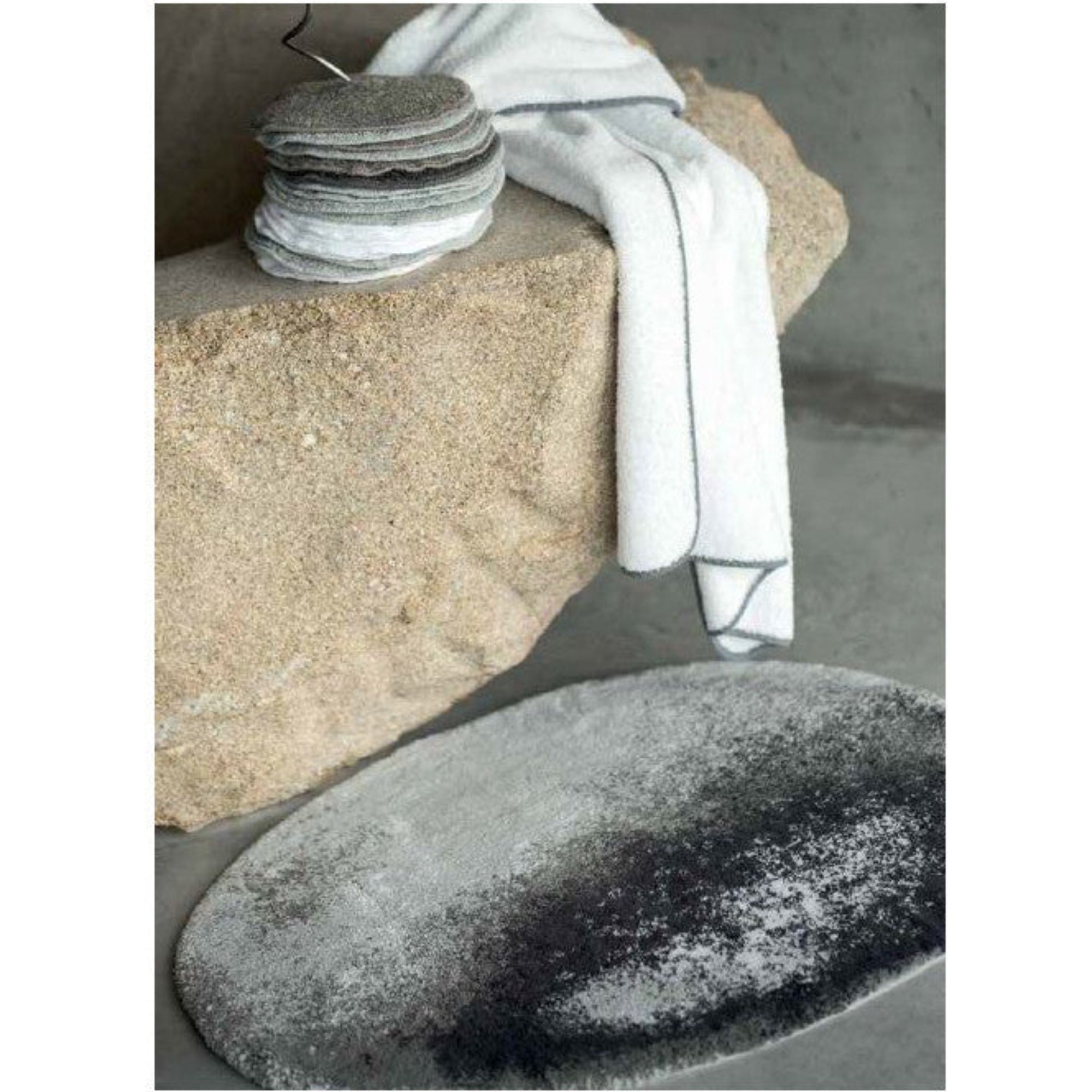 Abyss Habidecor Stone Bath Rug Main Metal (993) Fine Linens