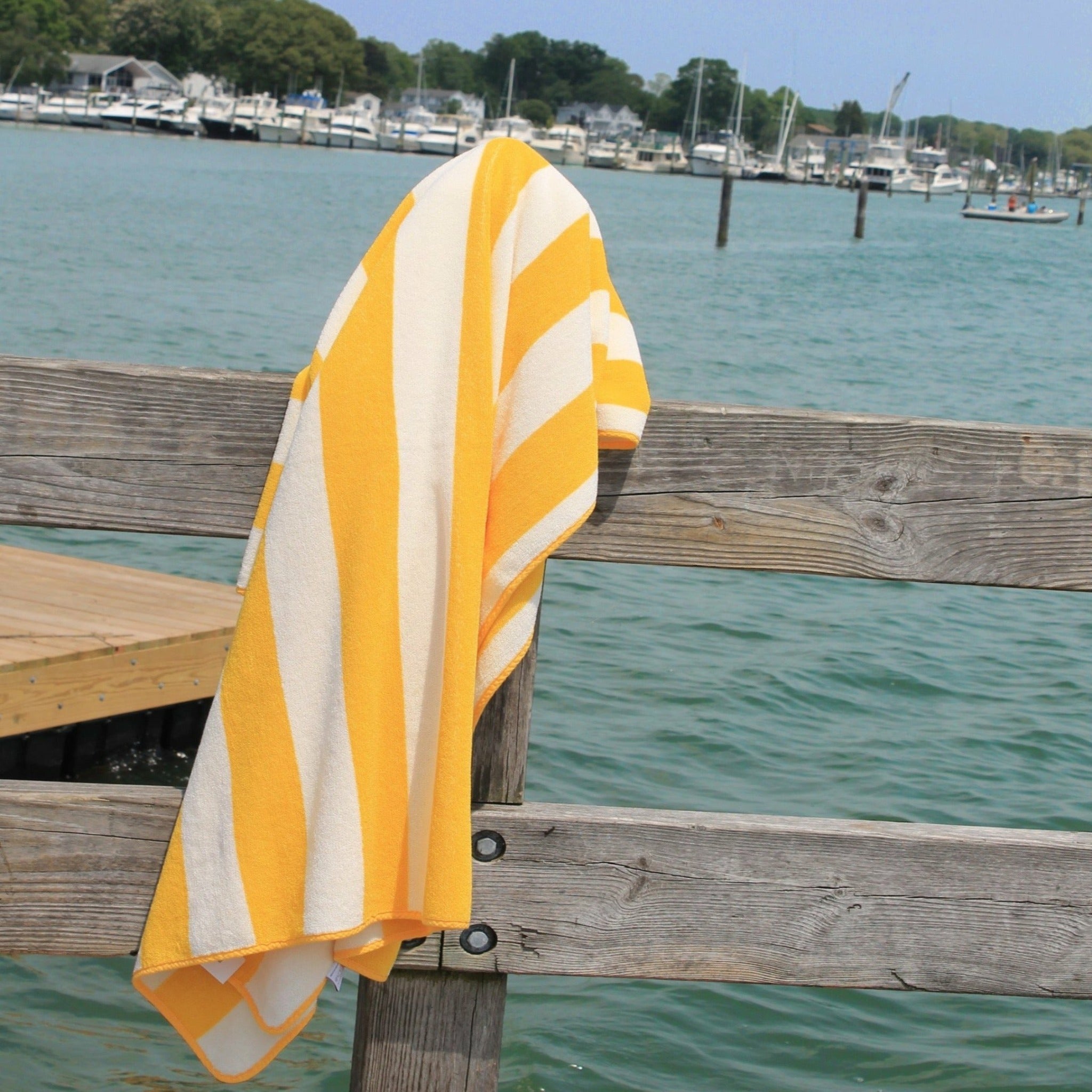 Yellow and cheap white beach towels