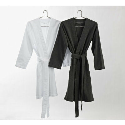 Abyss Spa Bath Robes and Slippers Hanging White Fine Linens