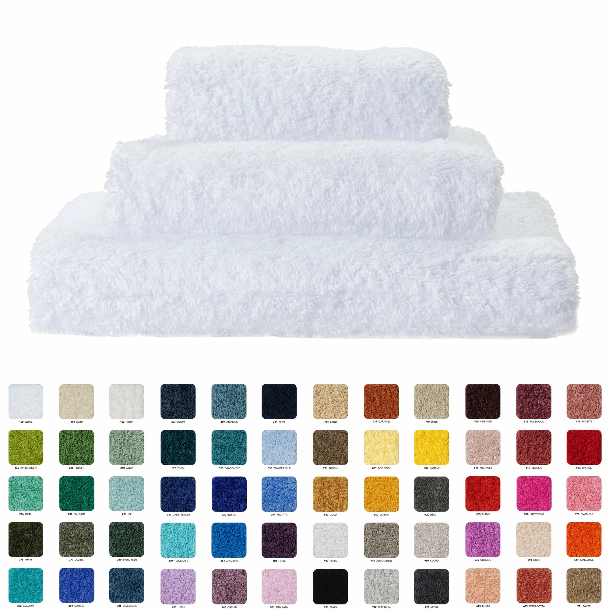 Abyss Super Pile Bath Towels from Portugal Available in 60 Color Options