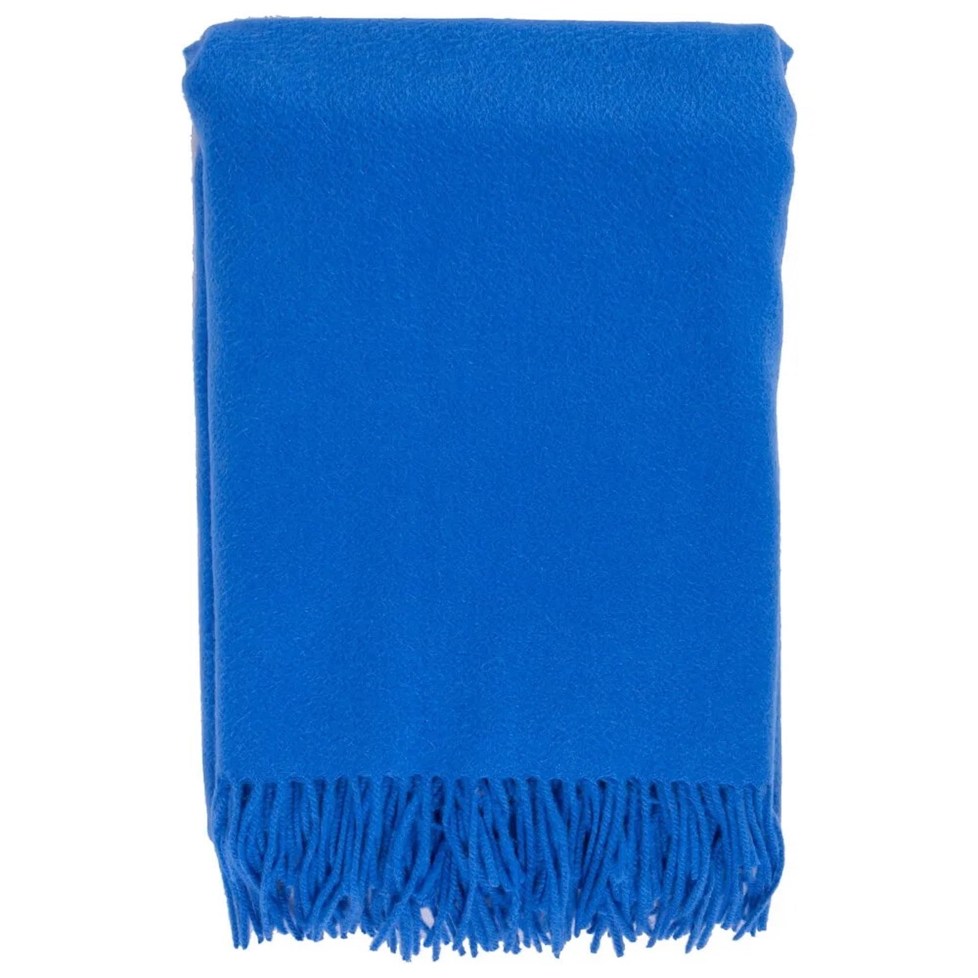 Alashan Classic Cashmere Blend Throw Main Bay Blue Fine Linens