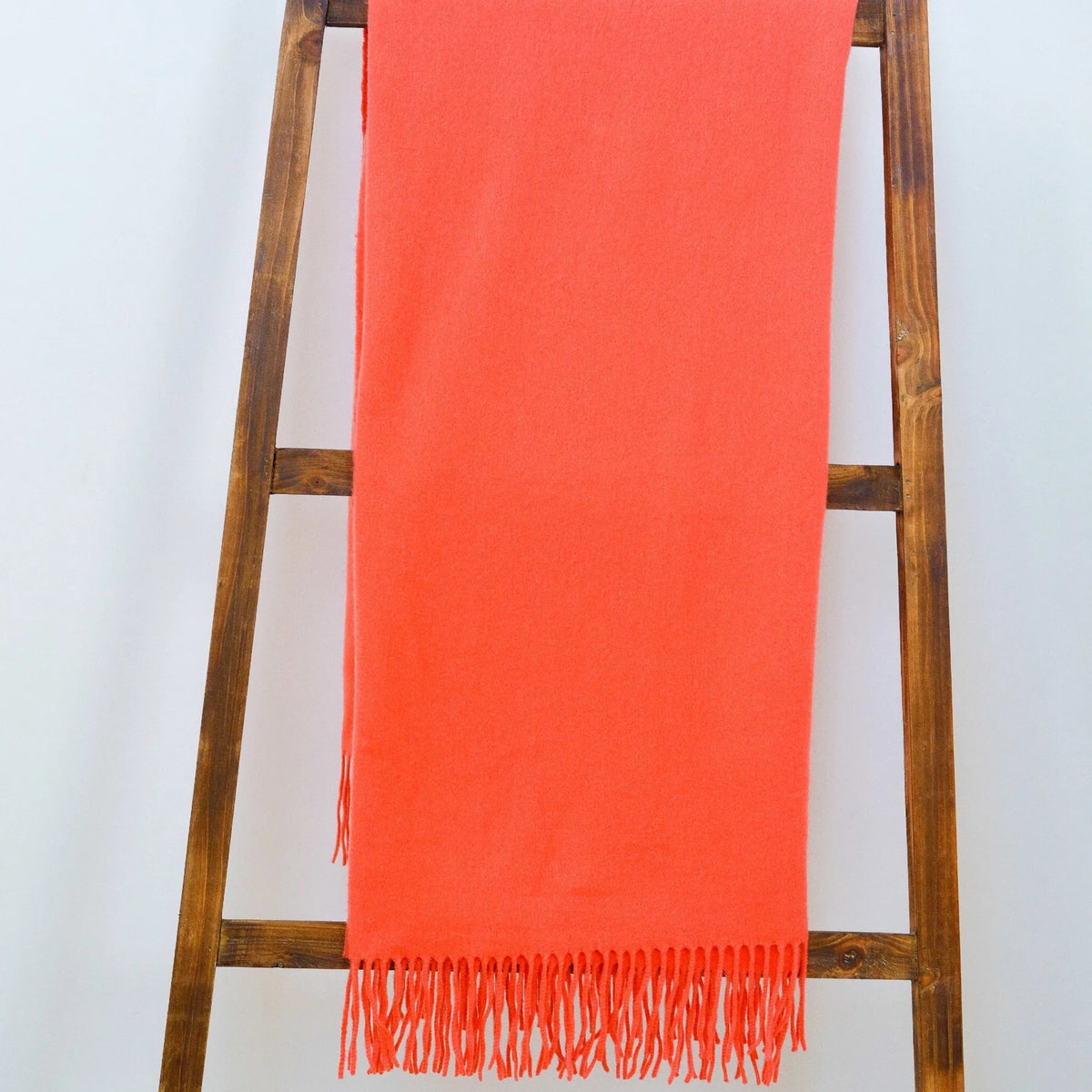 Alashan Classic Cashmere Blend Throw Main Coral Fine Linens