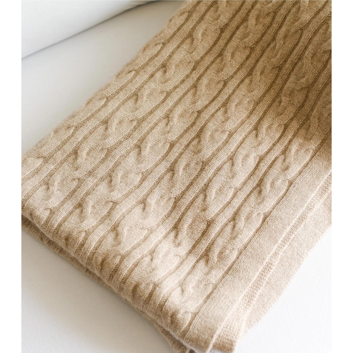 Alashan 100% Cashmere Cozy Cable Knit Throw - Midnight