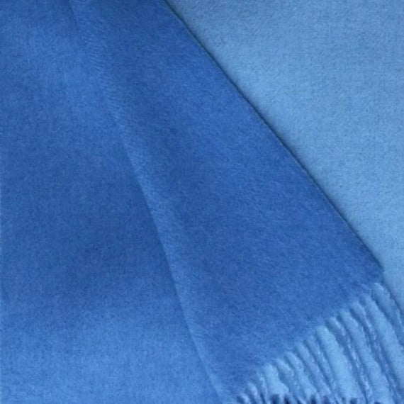 Alashan Double Faced Classic Cashmere Blend Throw Swatch Carolina Blue/Bay Blue Fine Linens