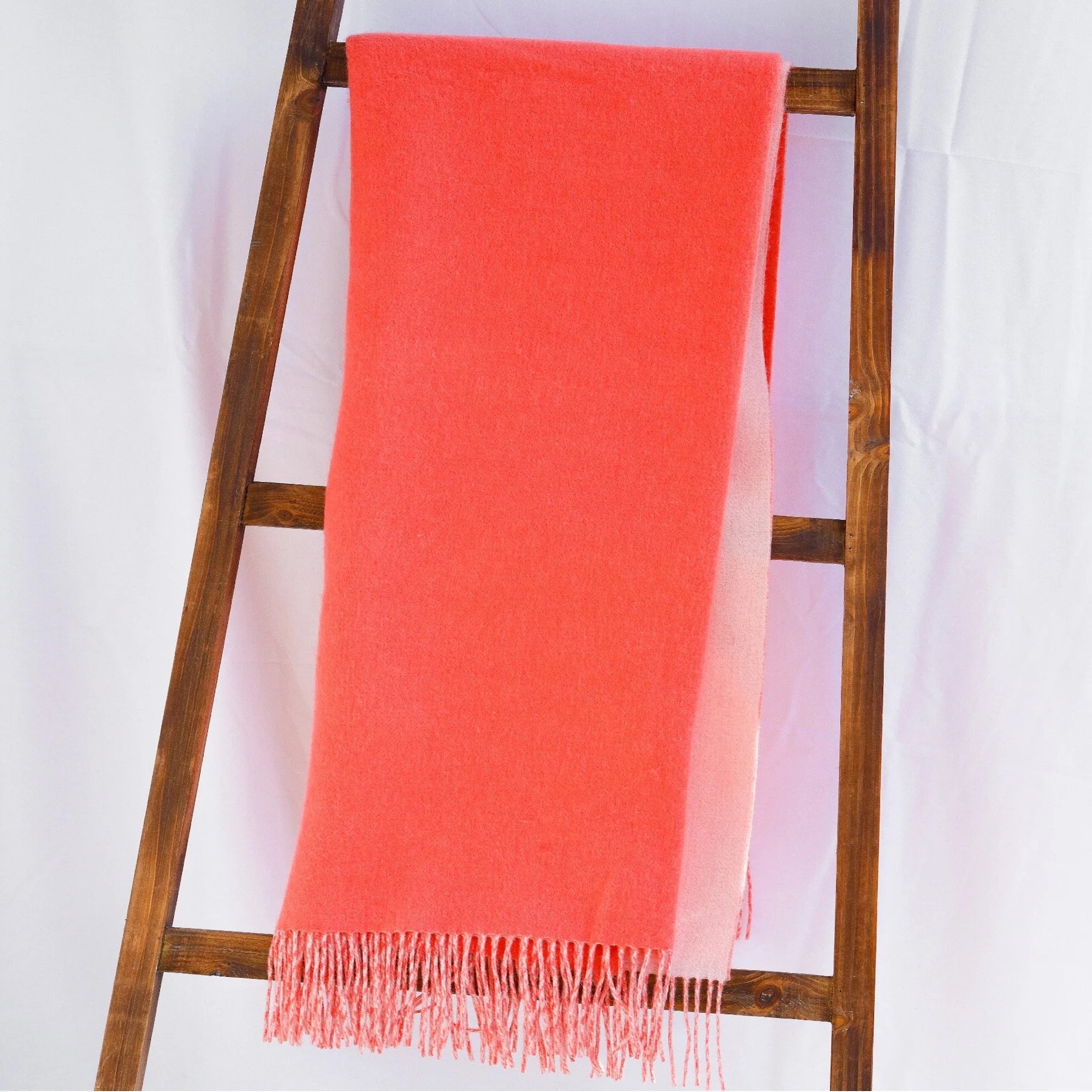 Silo of Alashan Double Face Classic Cashmere Blend Throw Coral Pink Sands Color