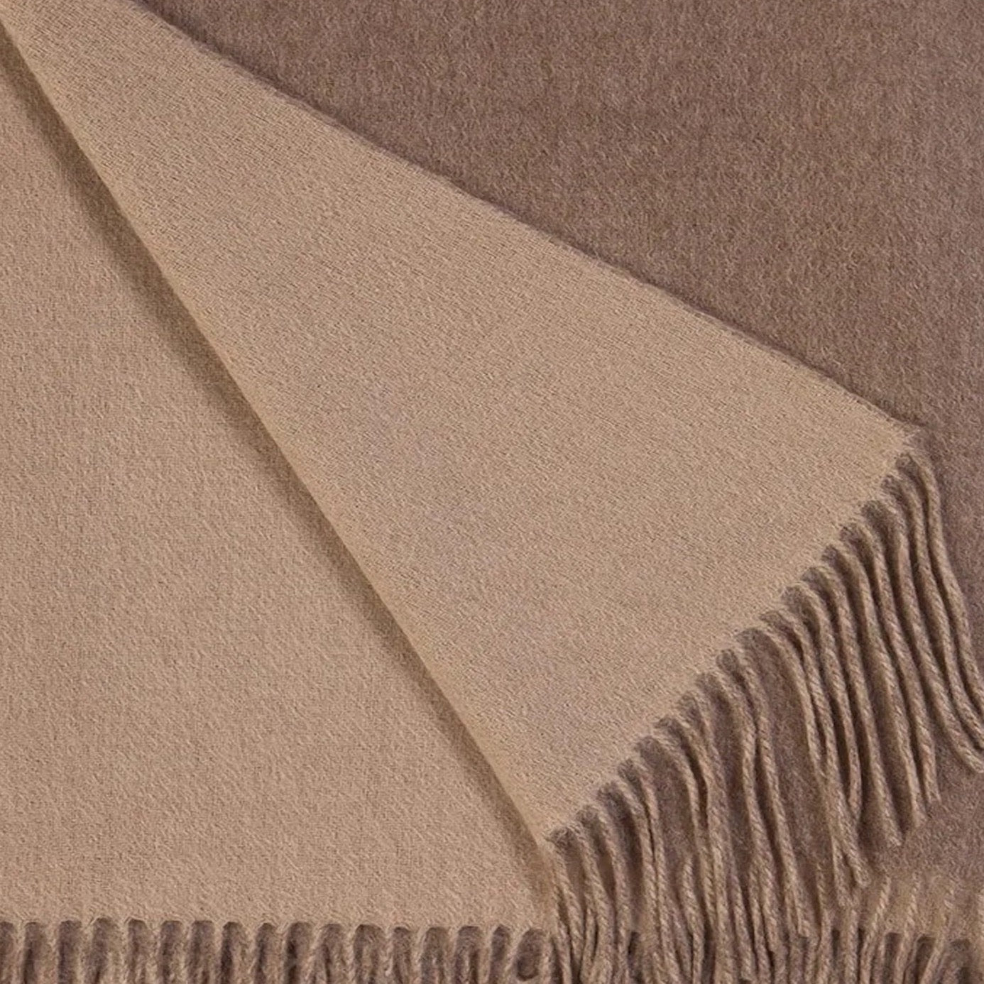 Silo of Alashan Double Faced Classic Cashmere Blend Throw - Mushroom/Bisque color