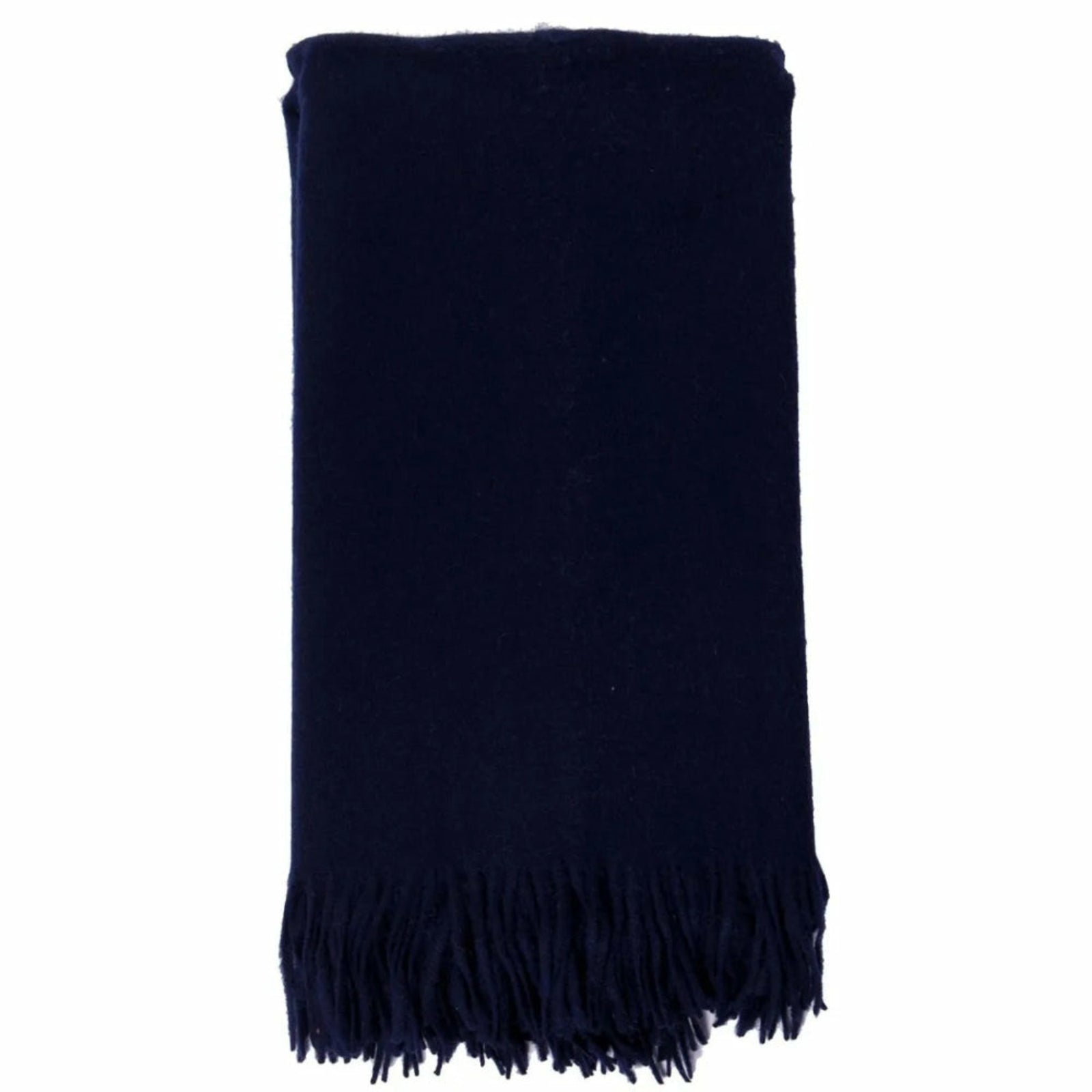 Alashan 100% Cashmere Plain Weave Essential Throw Main Navy Fine Linens