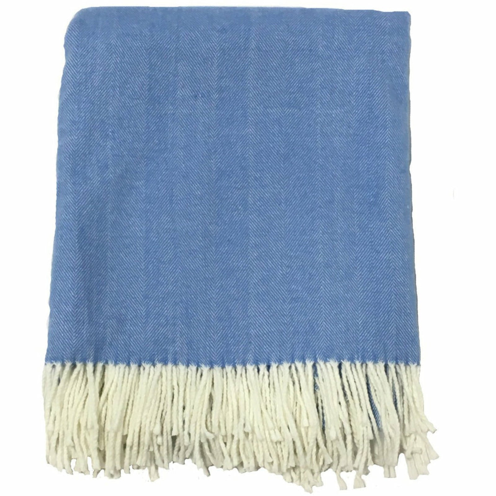 Alashan Adirondack Herringbone Throw Main Carolina Blue Fine Linens