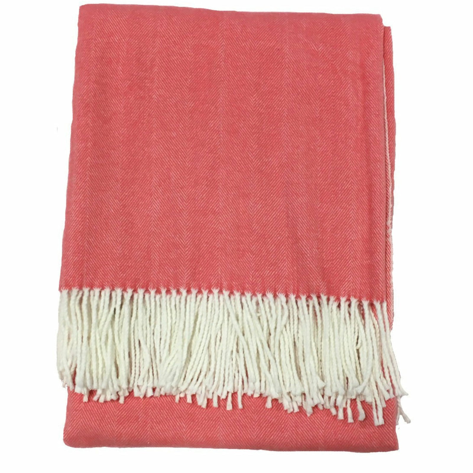 Alashan Adirondack Herringbone Throw Main Coral Cay Fine Linens