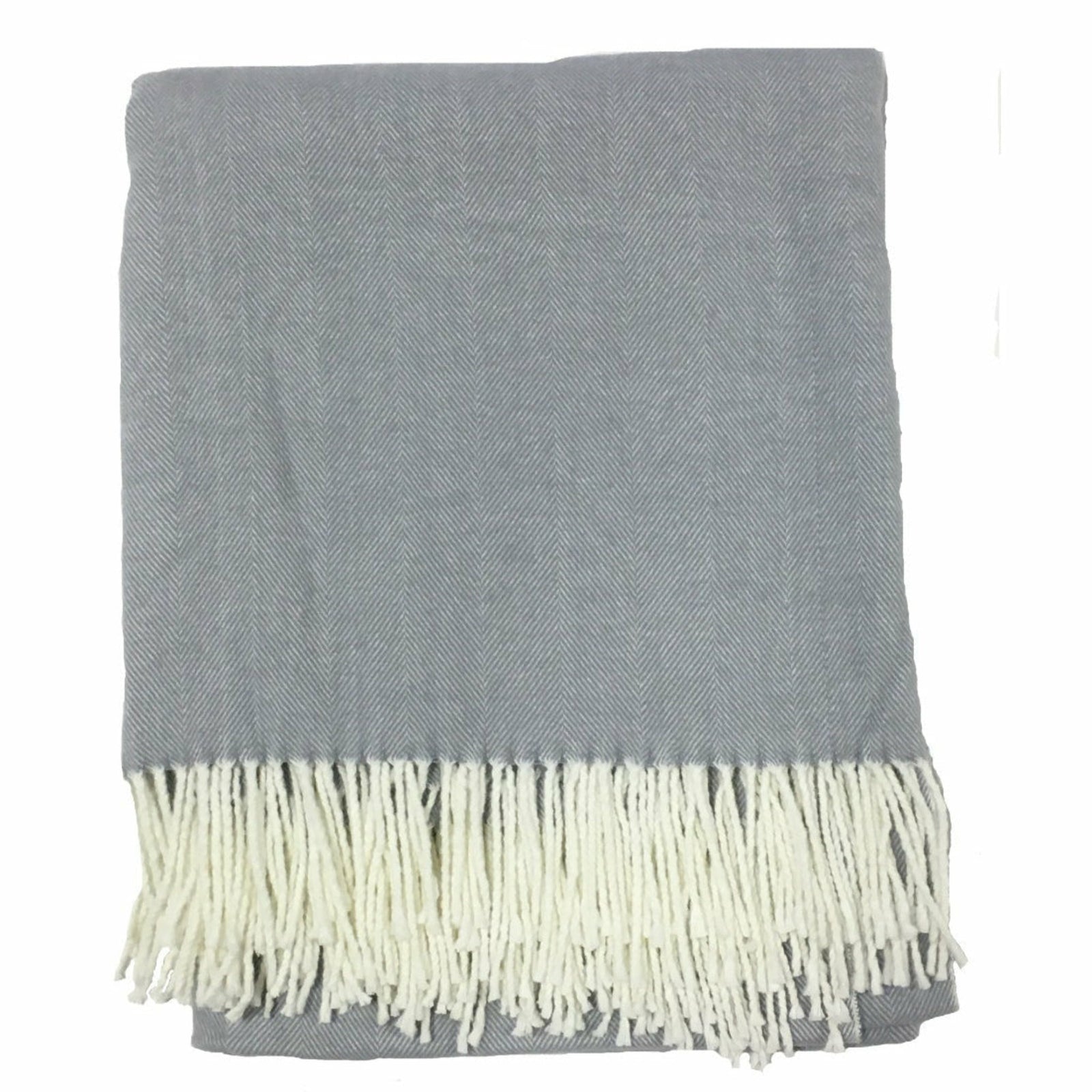 Alashan Adirondack Herringbone Throw Main Pewter Fine Linens