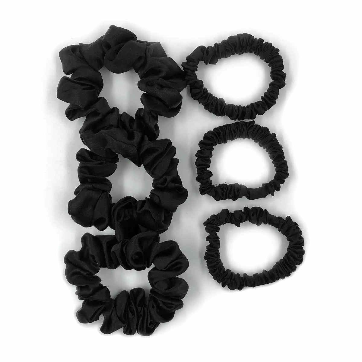 Black Silk Scrunchies 