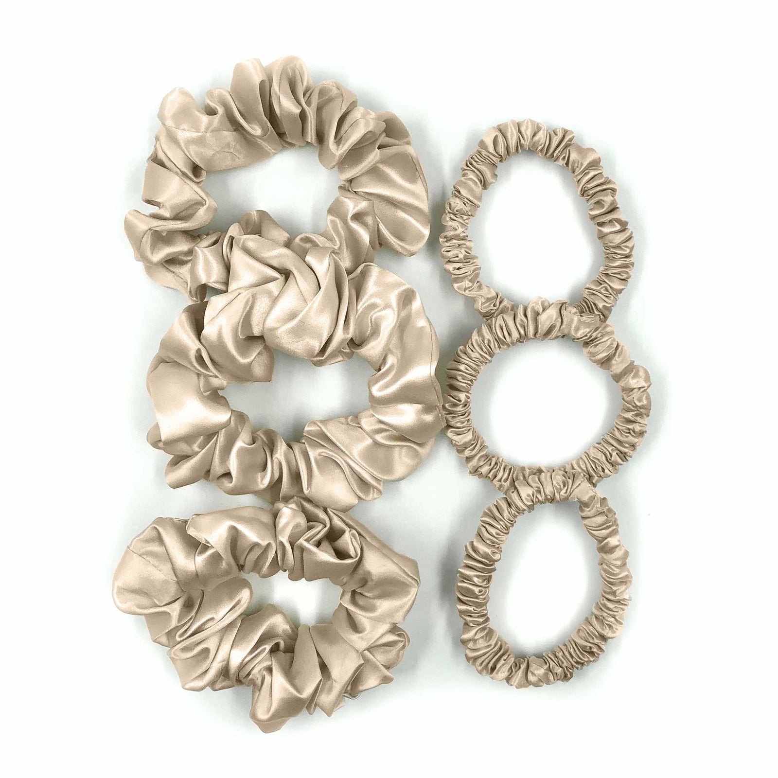 Mulberry Park Silks Charmeuse Silk Hair Scrunchies - Sand