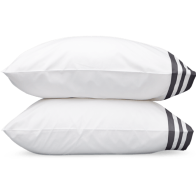 Matouk Allegro Bedding Pillowcases Charcoal Fine Linens