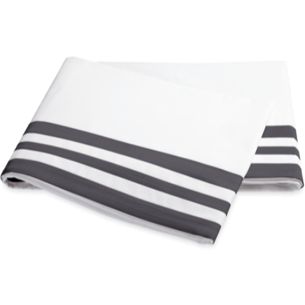 Matouk Allegro Bedding Flat Sheet Charcoal Fine Linens