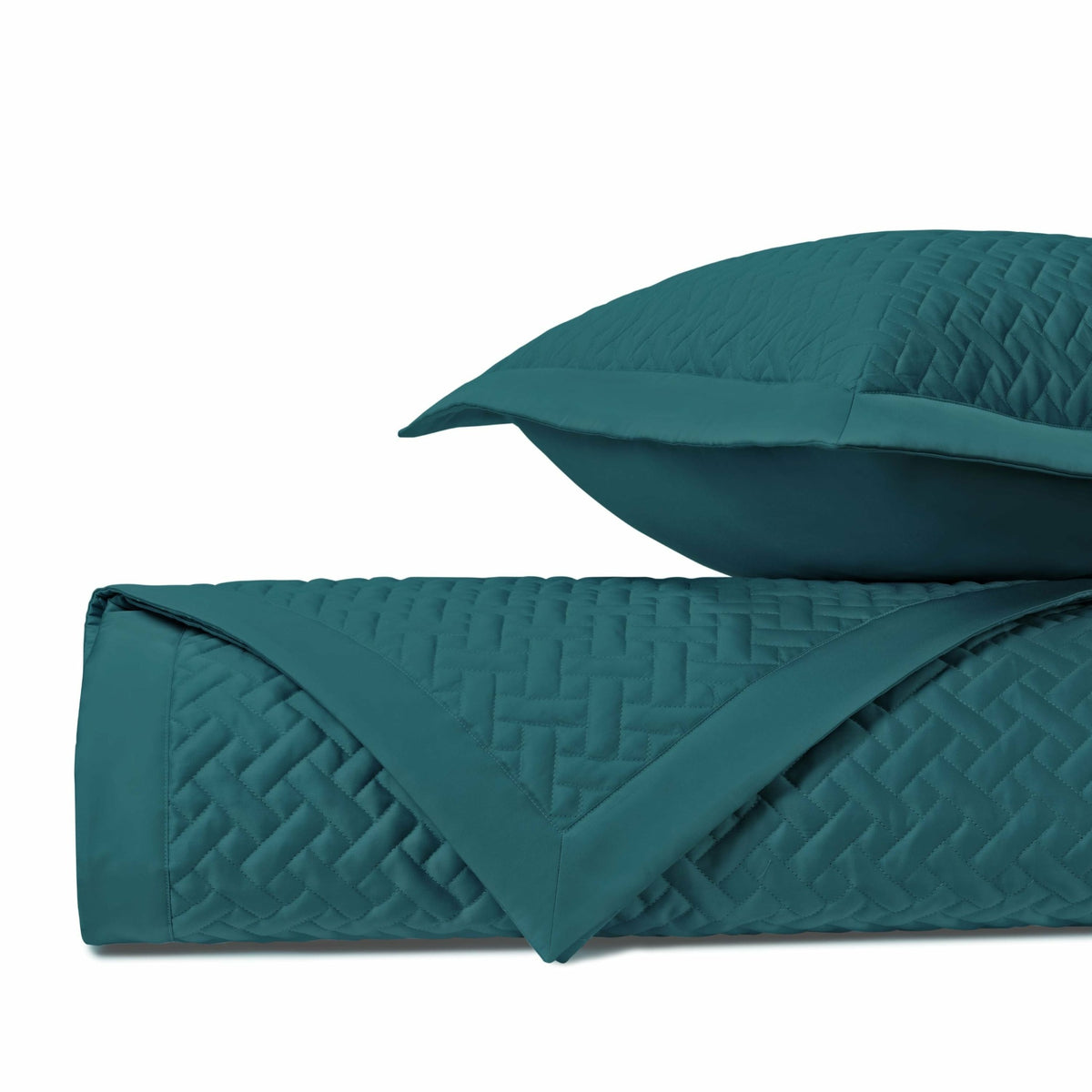 Home Treasures Basketweave Quilted Bedding Fine Linens Teal