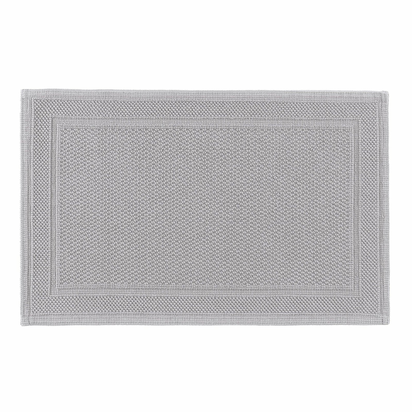 Graccioza Bee Waffle Woven Bath Mat Silver Fine Linens