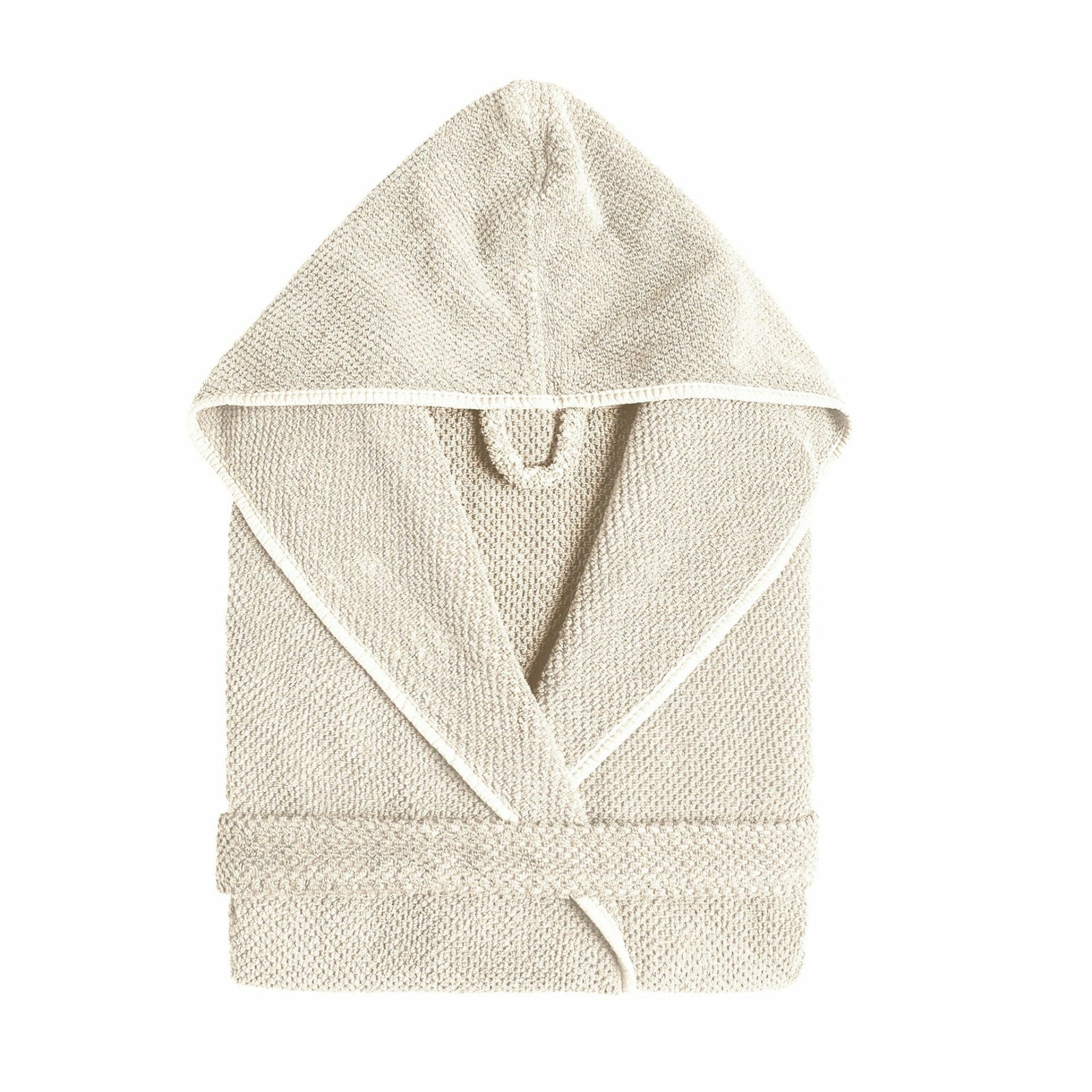 Graccioza Bee Waffle Hooded Robe Main Natural Fine Linens