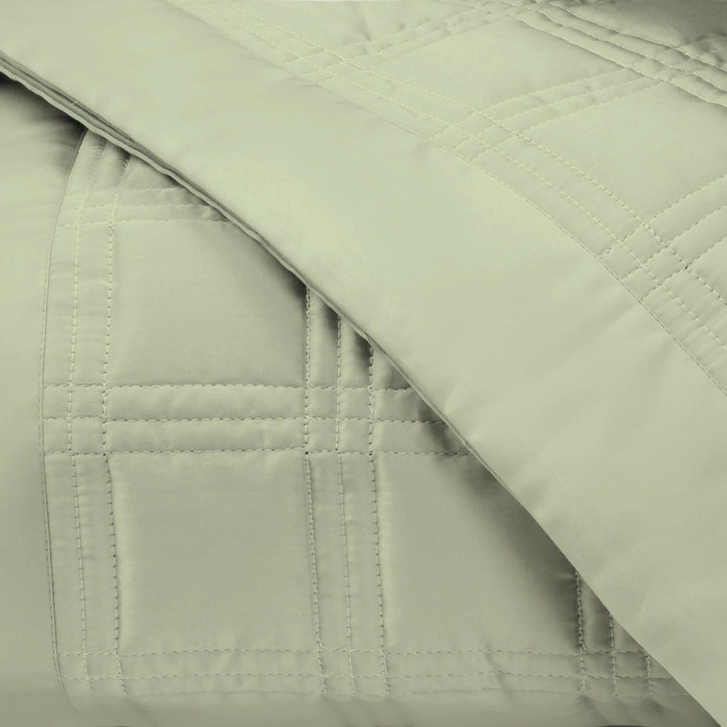 Home Treasures Block Quilted Bedding Crystal Green Fine Linens