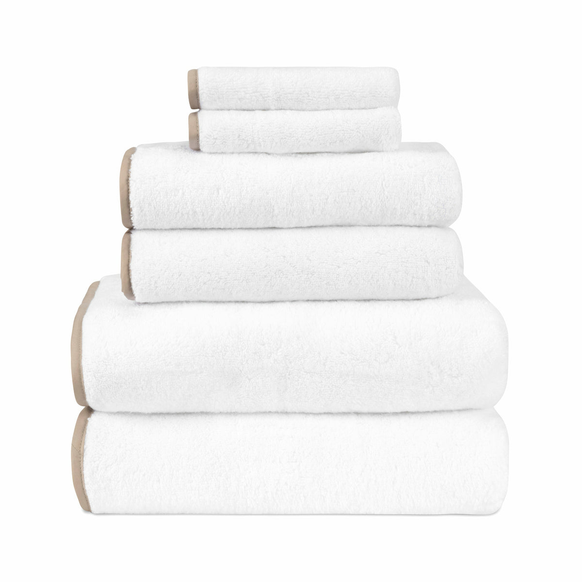 Home Treasures Bodrum Bath Towel Stack White/Candlelight Fine Linens