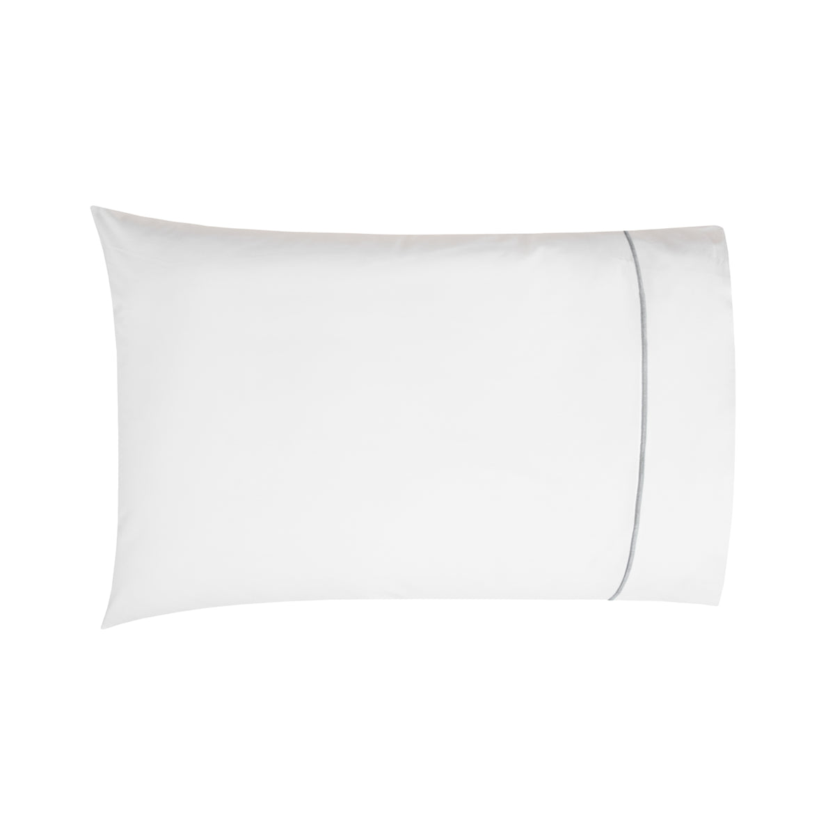 Silo of BOVI Classic Hotel Bedding Pillowcase White/Grey Fine Linens