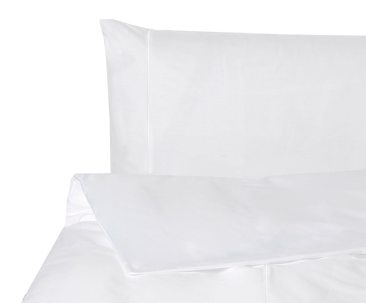 Silo of BOVI Classic Hotel Bedding Pillowcase and Folded Sheet White/White Fine Linens