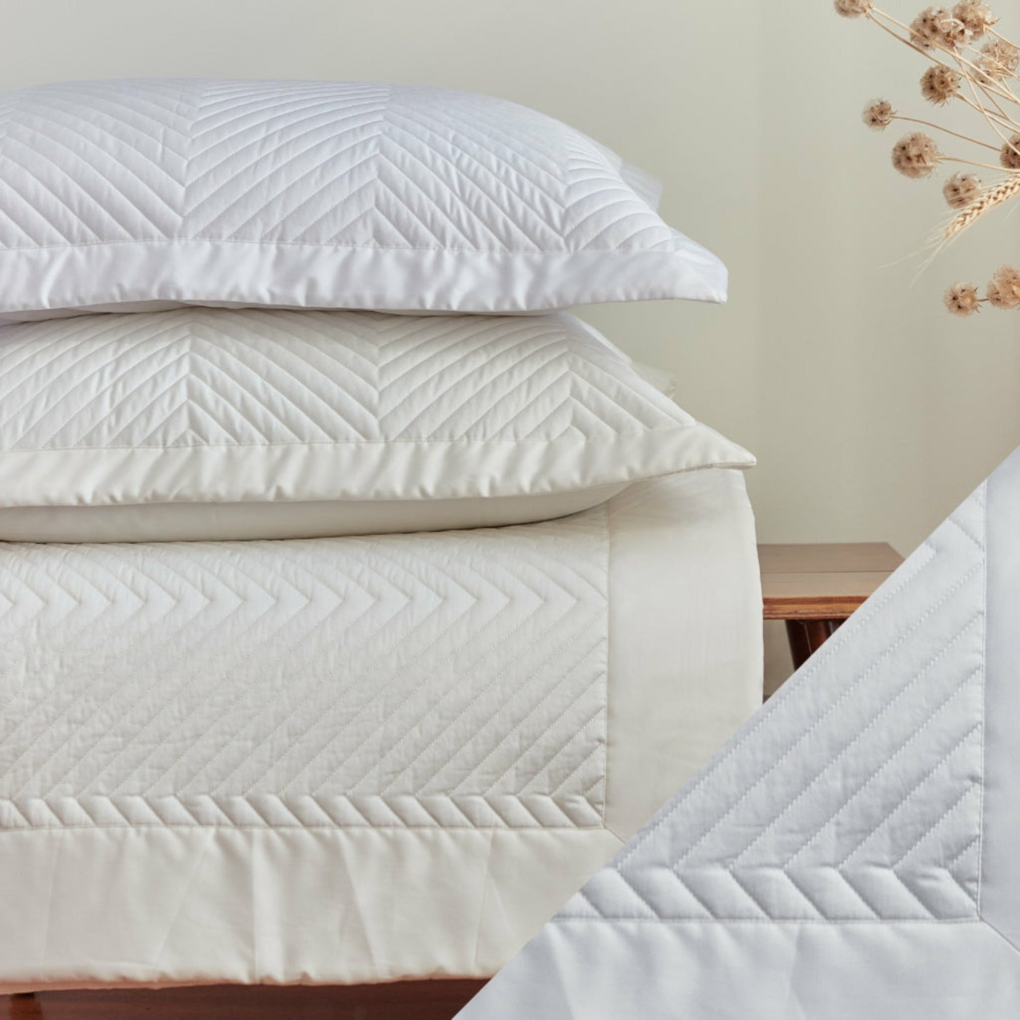 BOVI Eloise Coverlets and Shams Main White Fine Linens