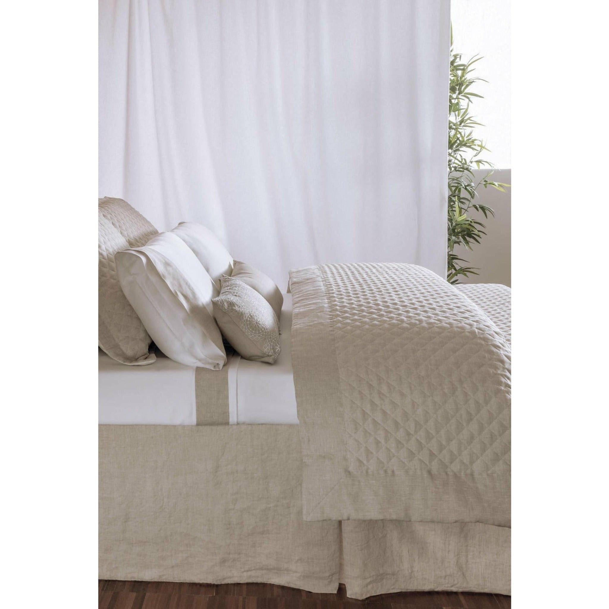 BOVI Hudson Linen Bed Skirt - Flax