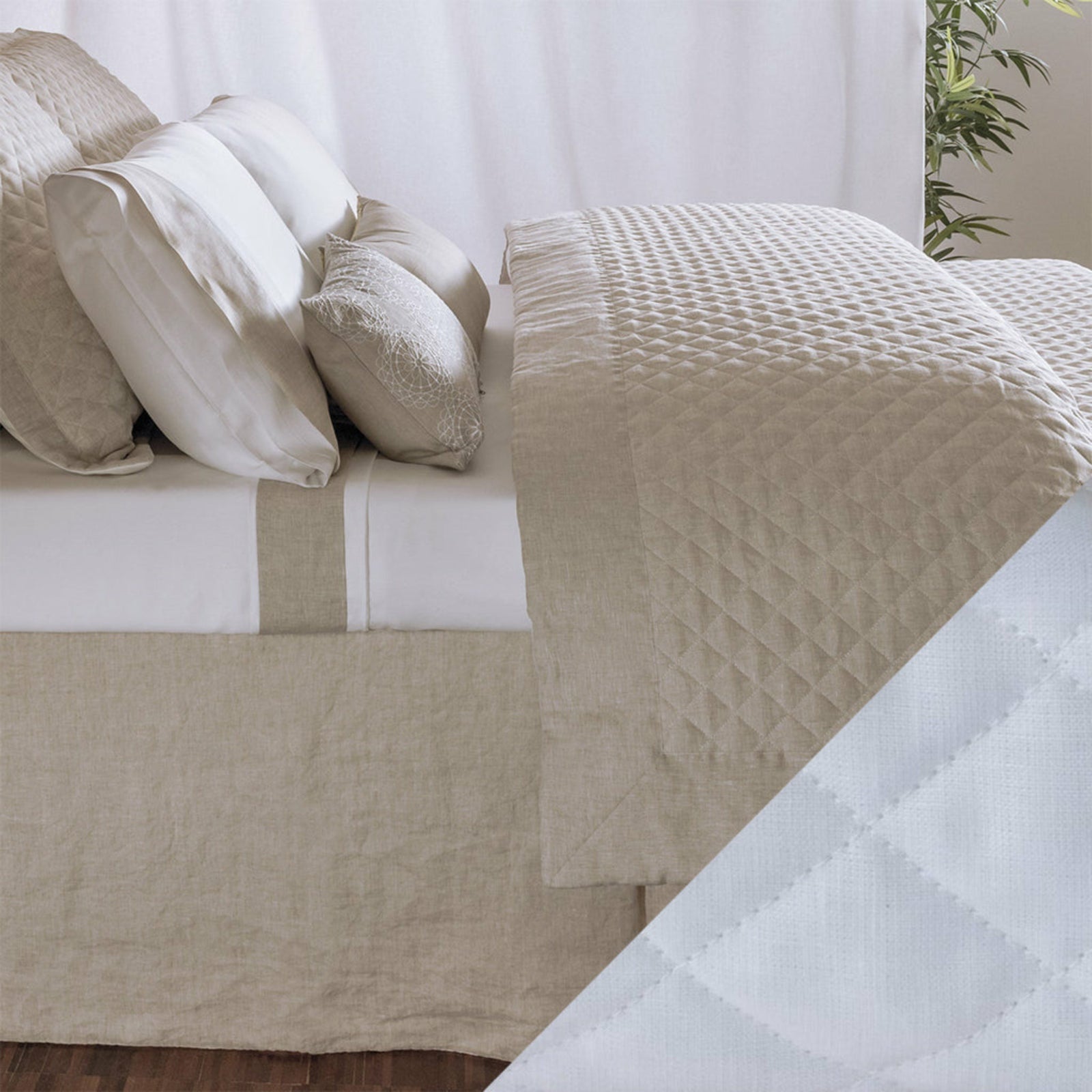 BOVI Hudson Linen Bedding White Fine Linens