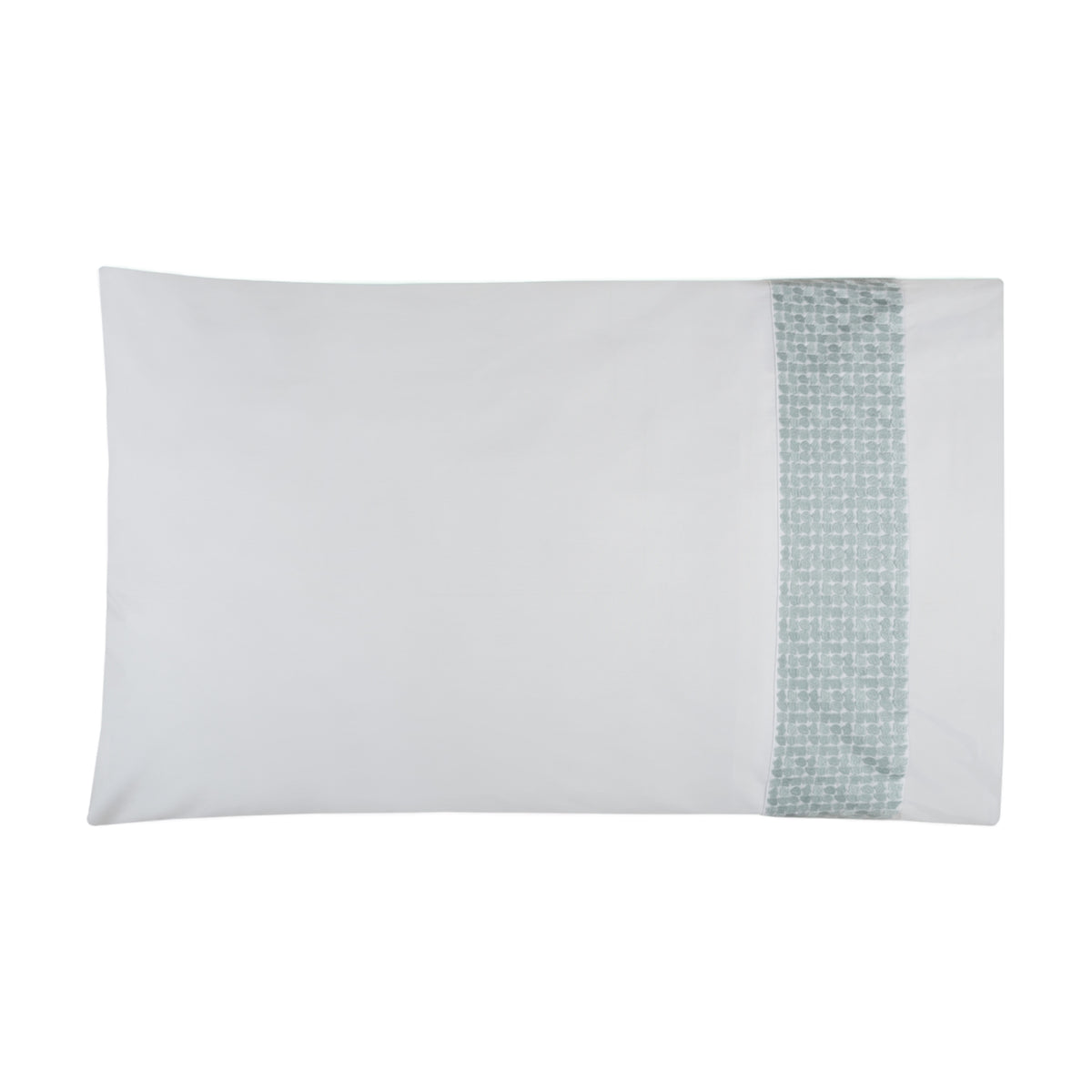 BOVI Lagos Bedding Collection Pillowcase White/Aqua Fine Linens