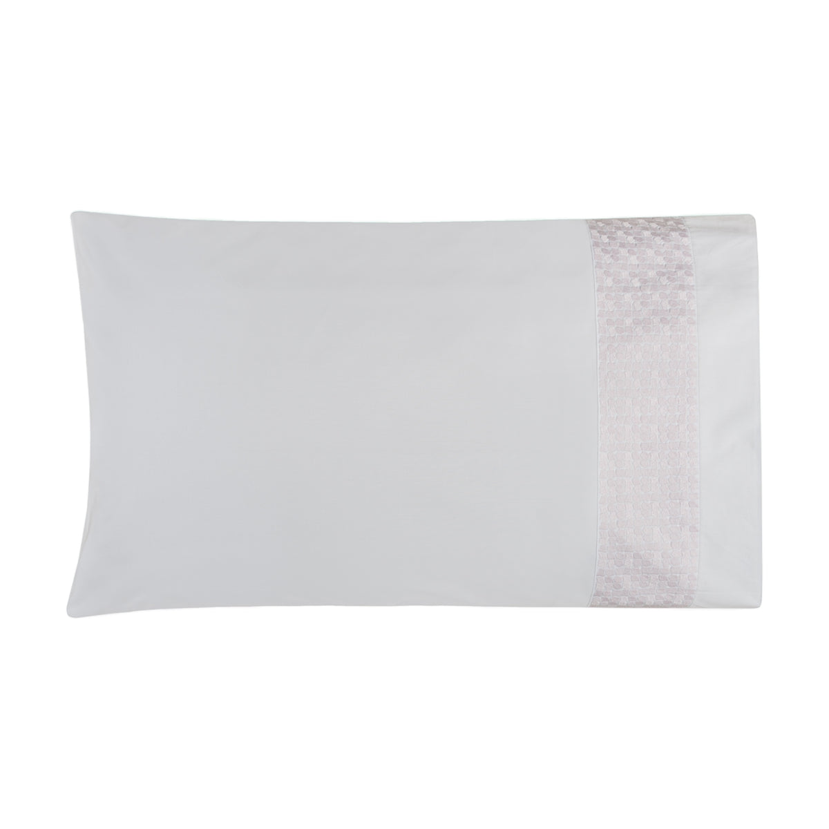 BOVI Lagos Bedding Collection Pillowcase White/Light Pink Fine Linens