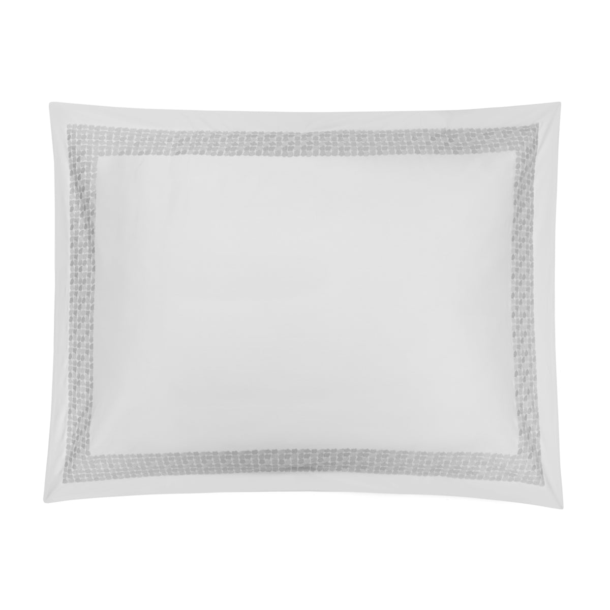 BOVI Lagos Bedding Collection Standard Sham White/Grey Fine Linens