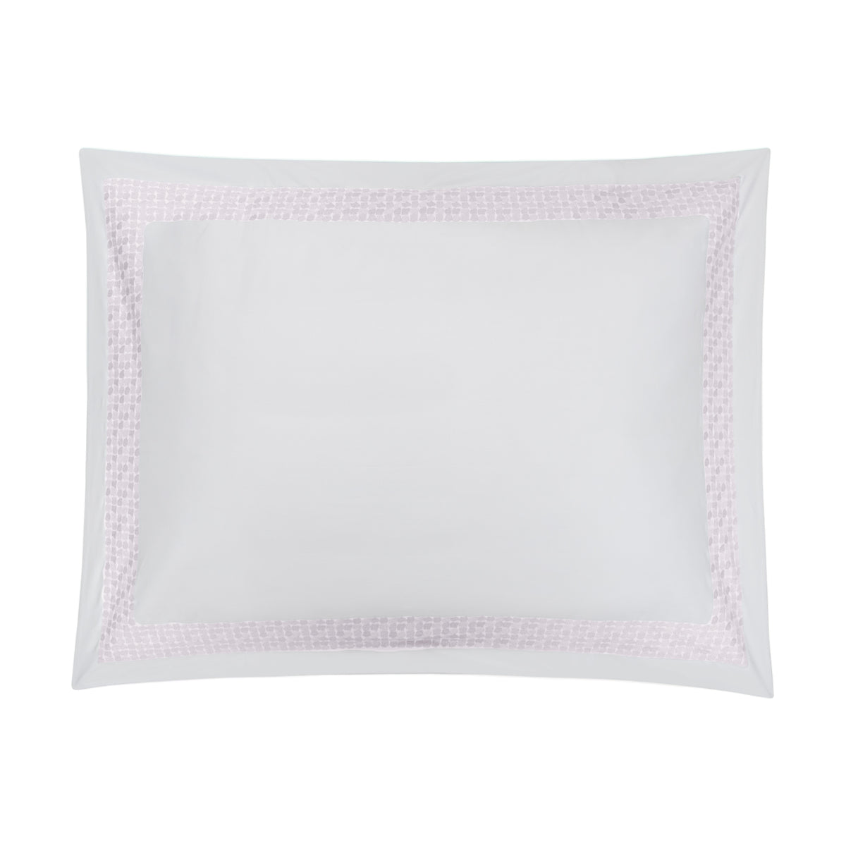BOVI Lagos Bedding Collection Standard Sham White/Light Pink Fine Linens