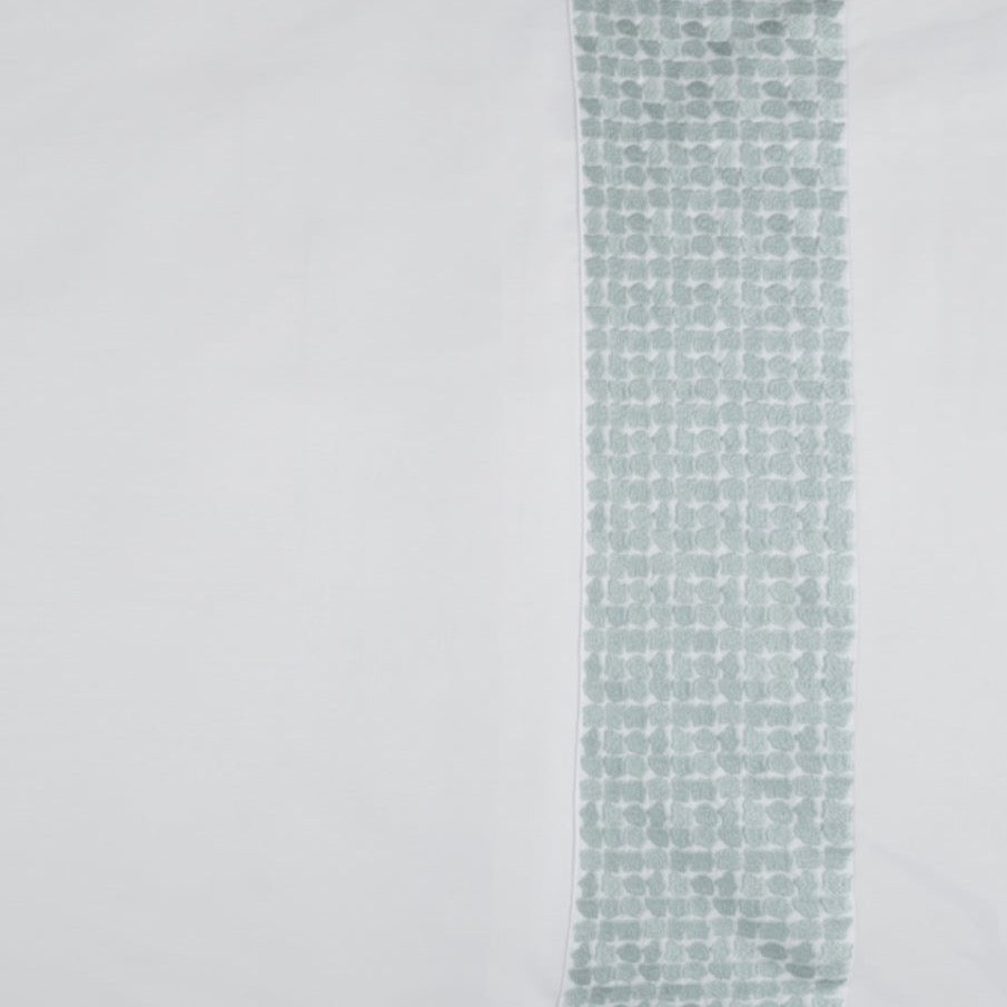 BOVI Lagos Bedding Collection Swatch White/Aqua Fine Linens