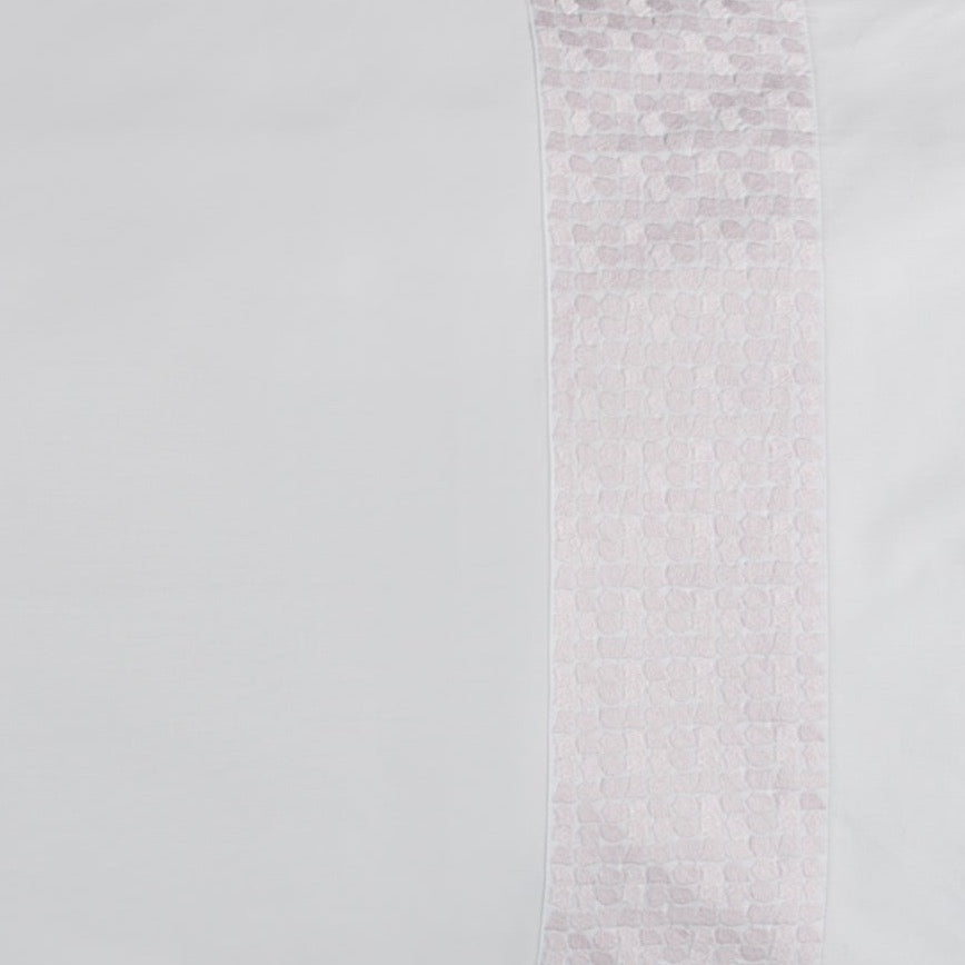 BOVI Lagos Bedding Collection Swatch White/Light Pink Fine Linens