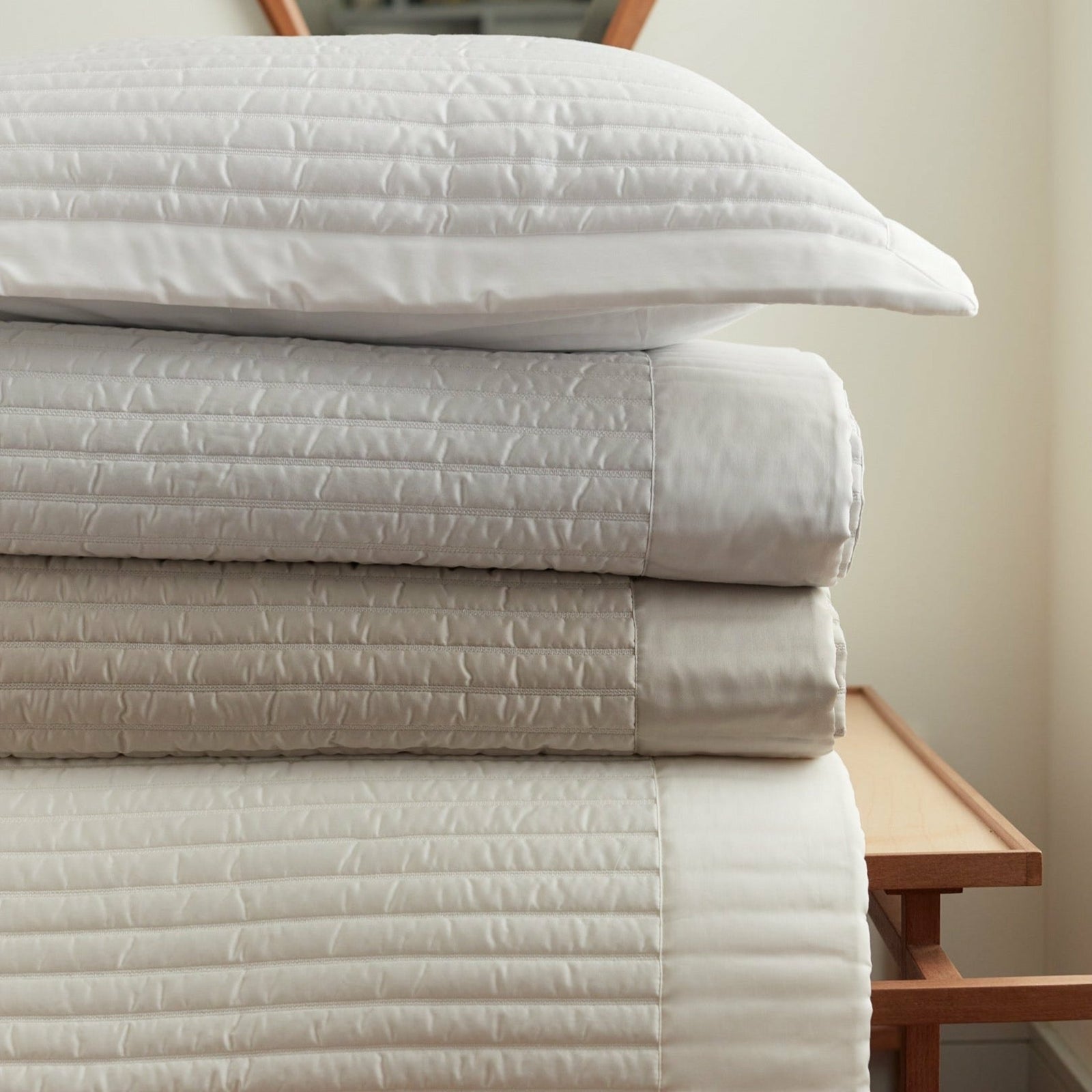 BOVI Monroe Coverlet Main Champagne Fine Linens