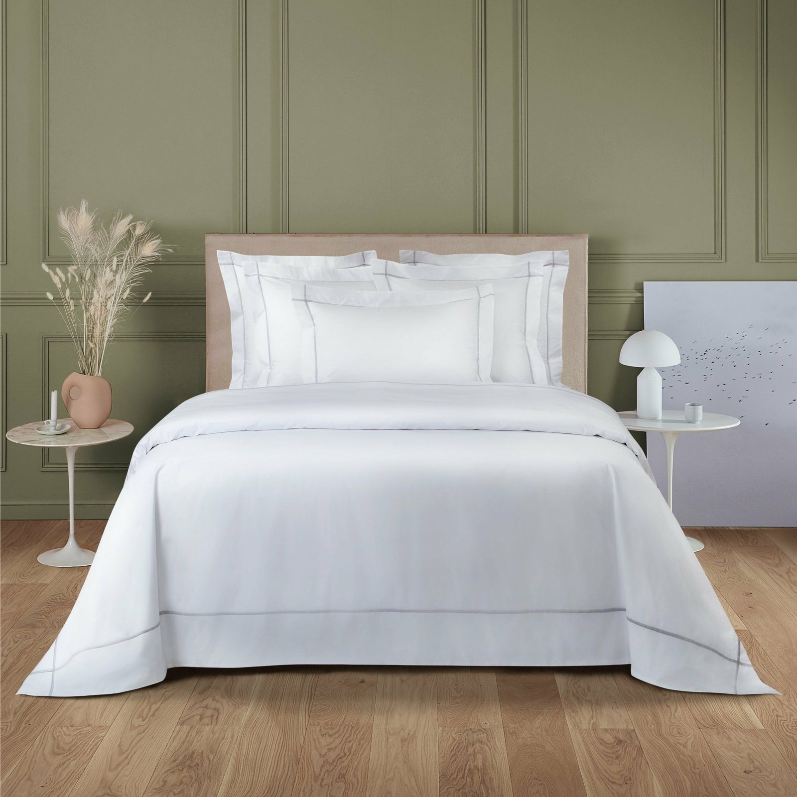 Yves Delorme Athena Bedding Main Silver Fine Linens