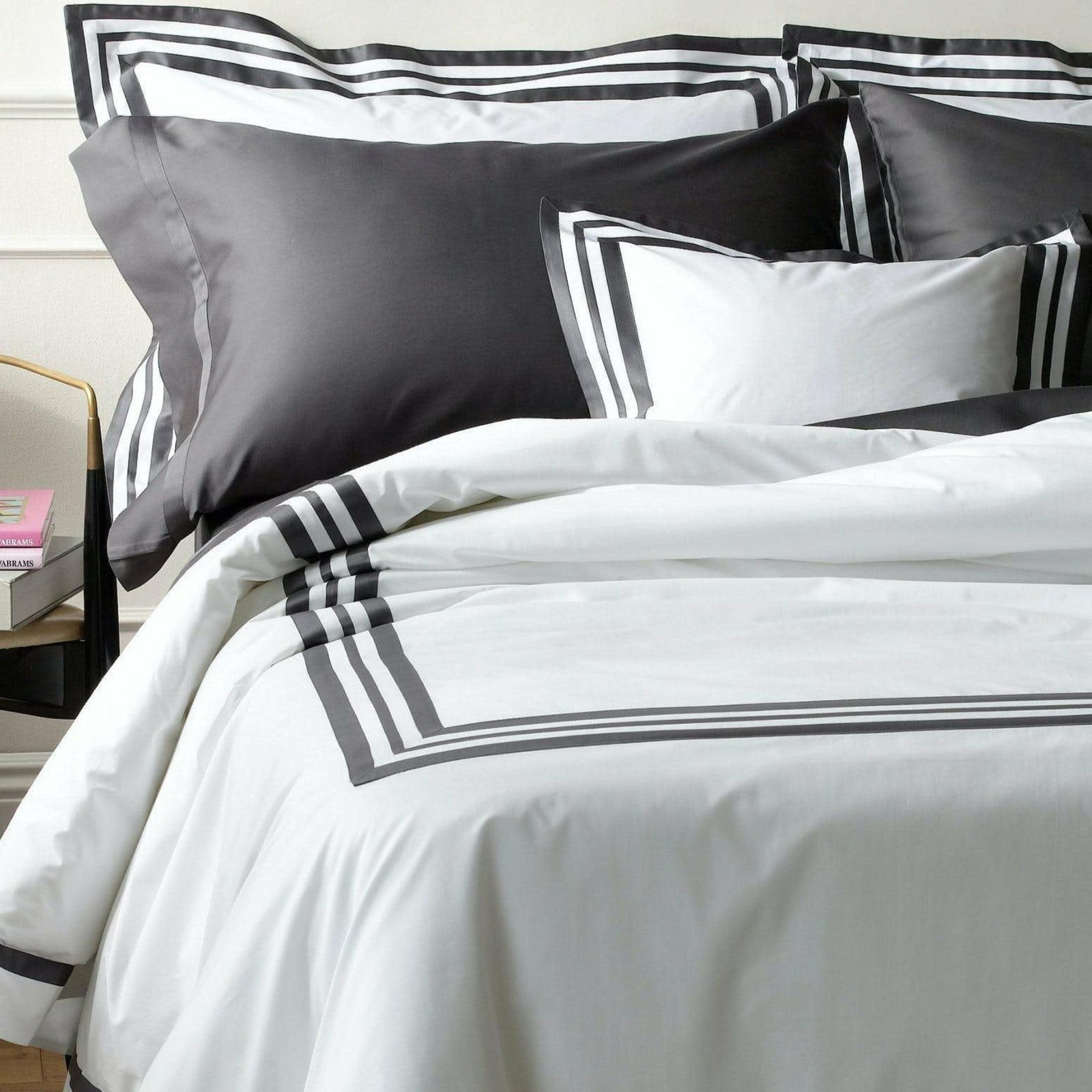 Matouk Allegro Bedding Main Charcoal Fine Linens