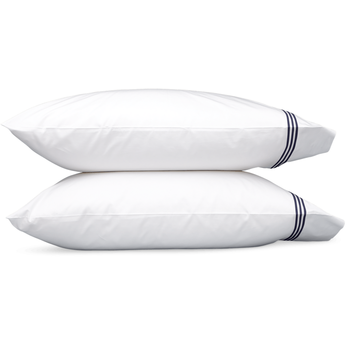 Matouk Bel Tempo Bedding Pillowcases Navy Fine Linens