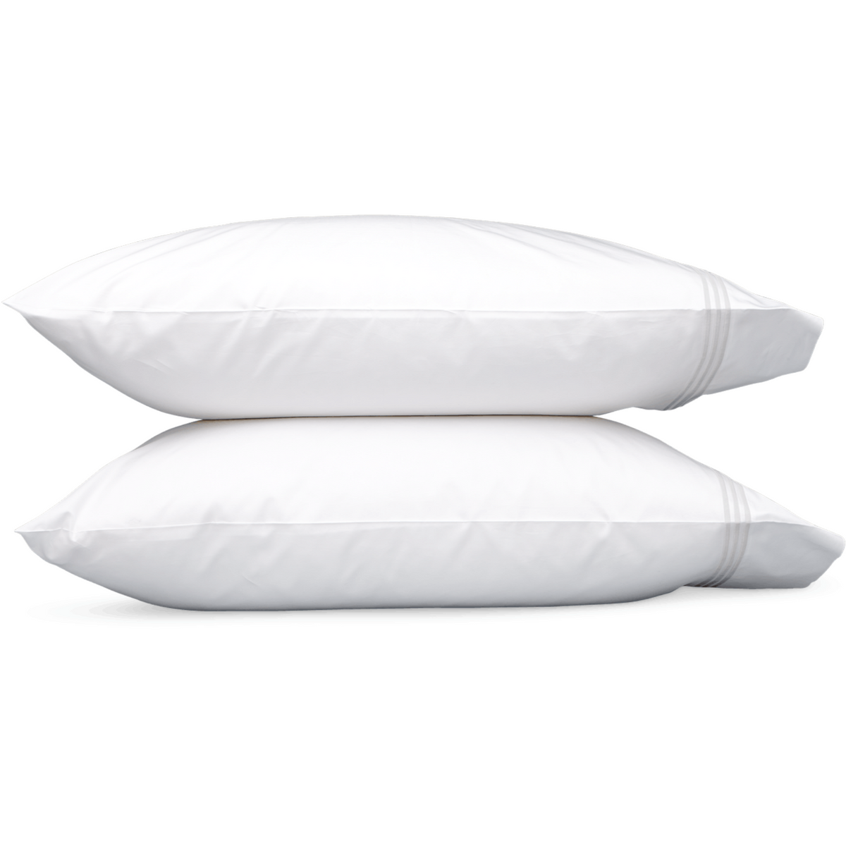 Matouk Bel Tempo Bedding Pillowcases Silver Fine Linens