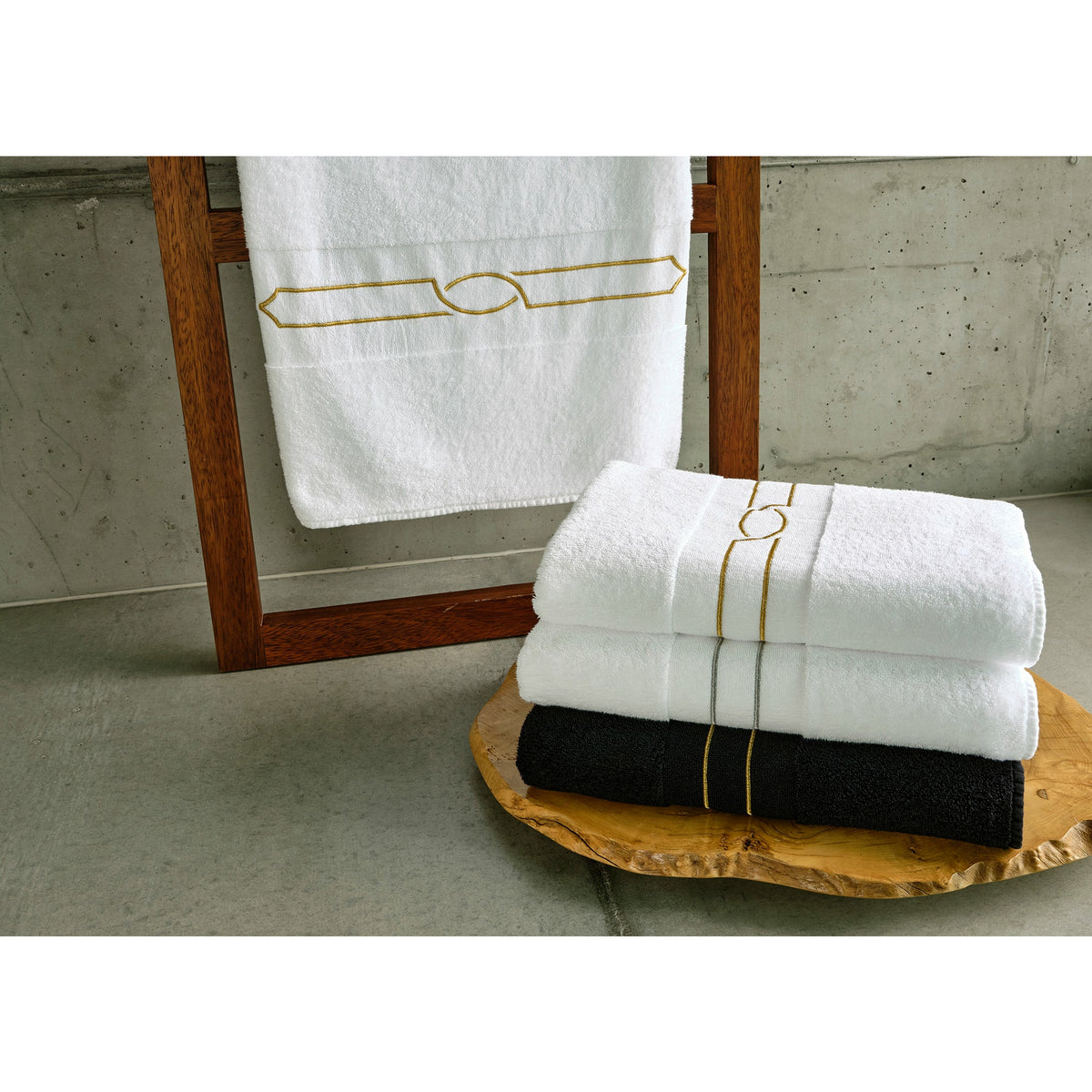 Abyss Cluny Bath Towel Stack Lifestyle (109) Fine Linens