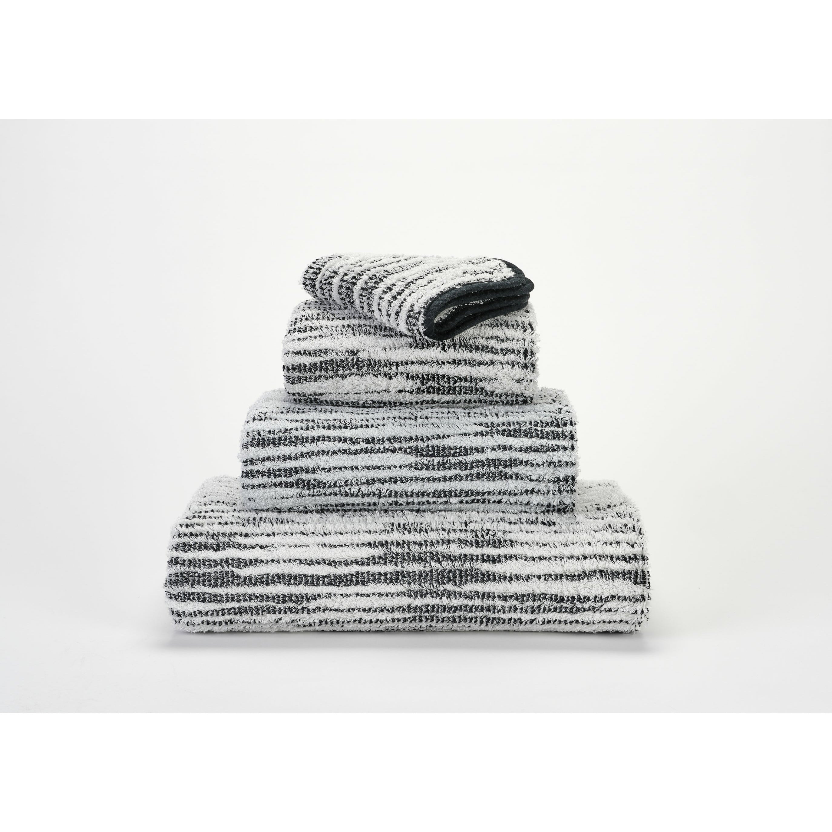 Black Striped Bath Towel, Black and White Striped Black Towels for