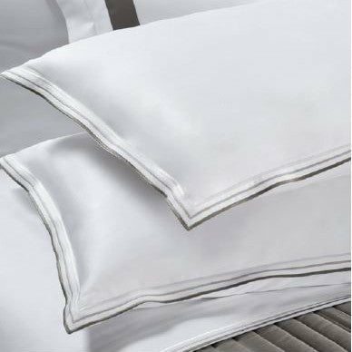 Dea Cavriglia Embroidered Bedding Swatch White/Graphite Fine Linens