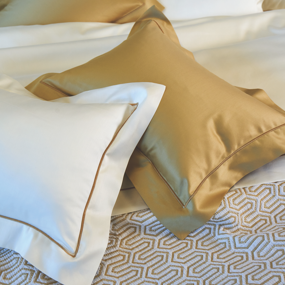 Lifestyle Shot of Pillowcases of Celso de Lemos Bourdon Bedding