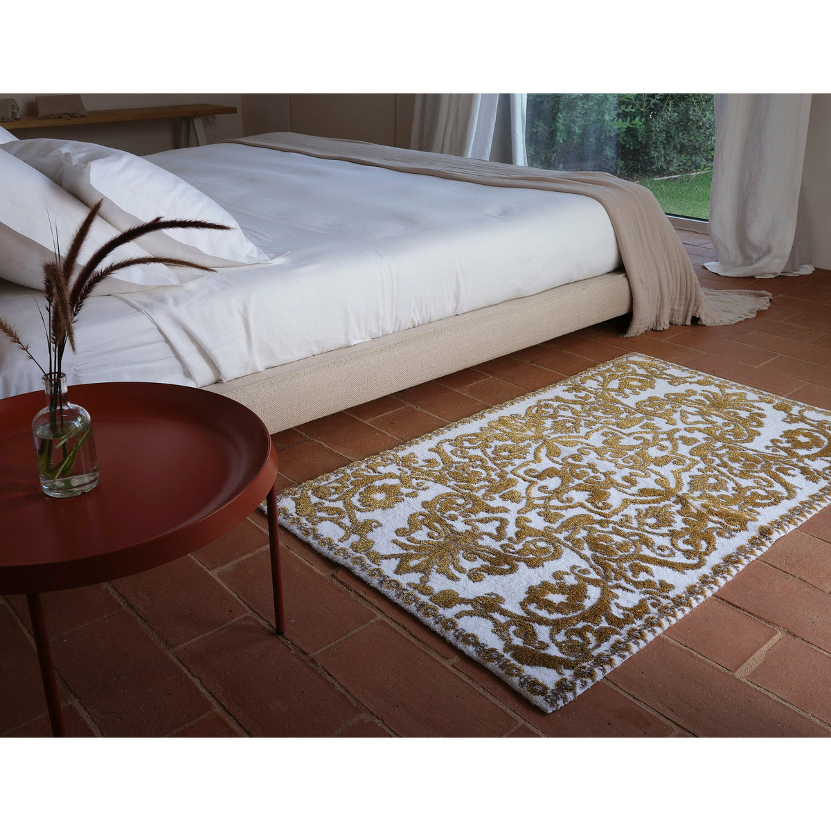 Abyss Habidecor Perse Bath Rugs Lifestyle Gold Fine Linens