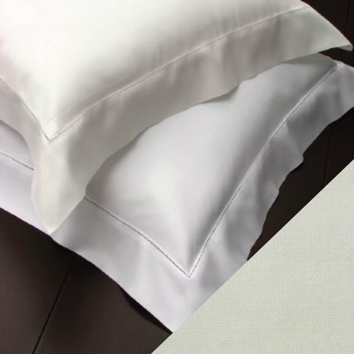 Two Dea Bella Percale Bedding, Ivory color, stacked