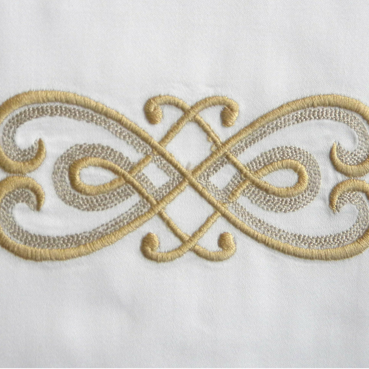 Dea Gianna Embroidered Bedding Swatch Ivory/Gold Fine Linens