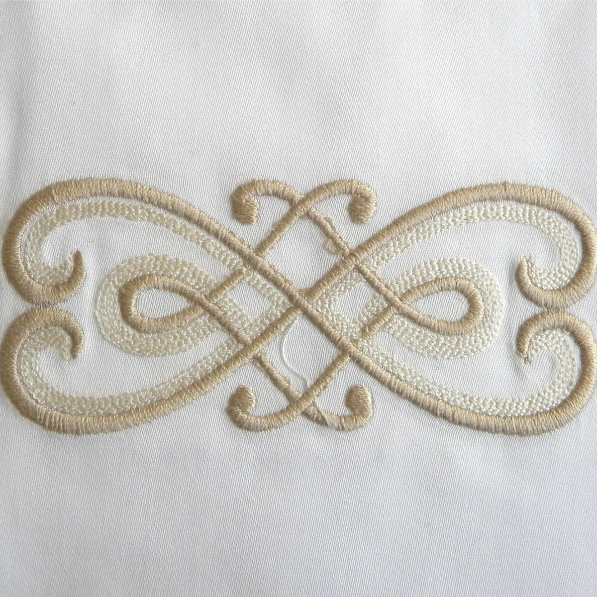 Dea Gianna Embroidered Bedding Swatch Ivory/Sand Fine Linens