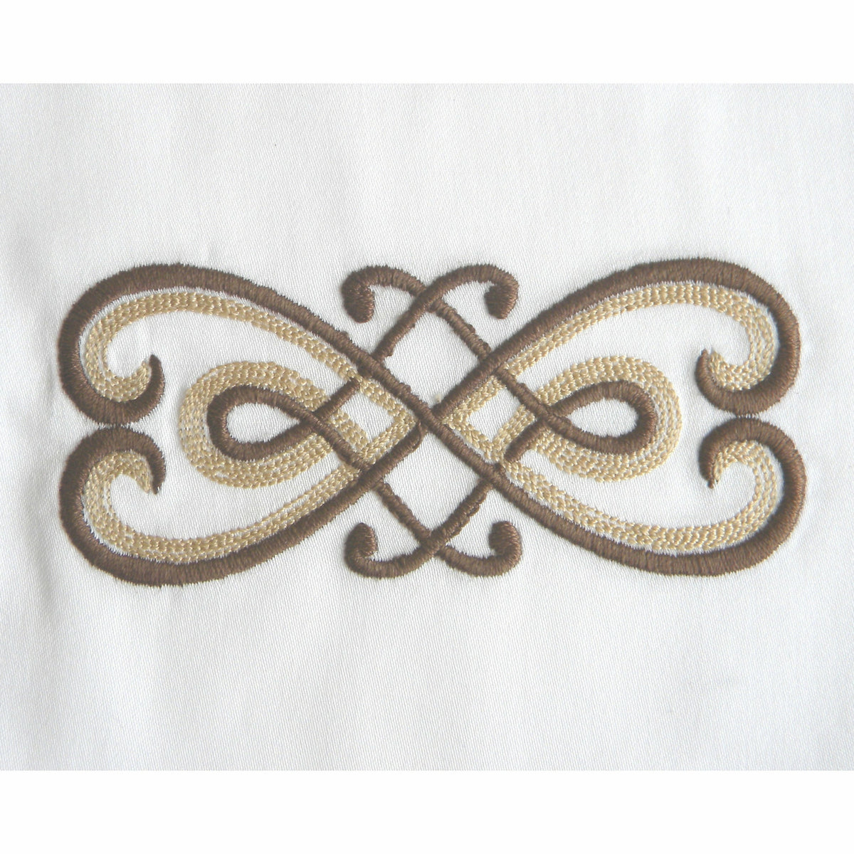 Dea Gianna Embroidered Bedding Swatch White/Dark Chocolate Fine Linens